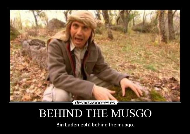 BEHIND THE MUSGO - Bin Laden está behind the musgo.