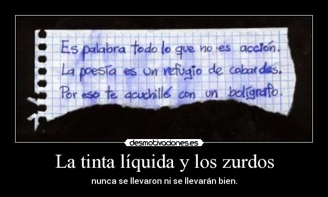 La tinta líquida y los zurdos -