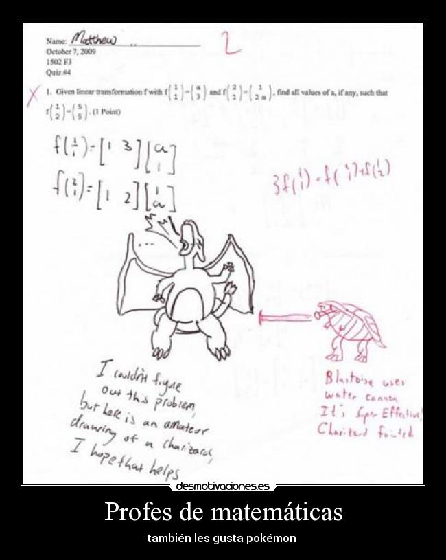 Profes de matemáticas - también les gusta pokémon 