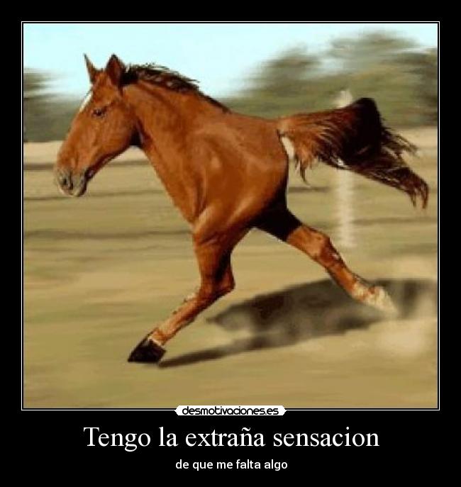 Tengo la extraña sensacion - de que me falta algo