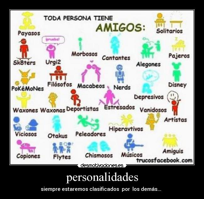 personalidades - siempre estaremos clasificados  por  los demás...  