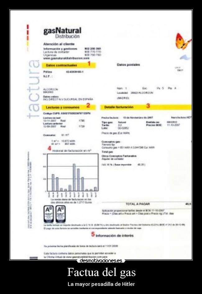 Factua del gas - 