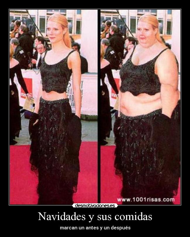 carteles gorda flaca comida navidad desmotivaciones