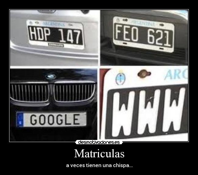 Matriculas - a veces tienen una chispa...