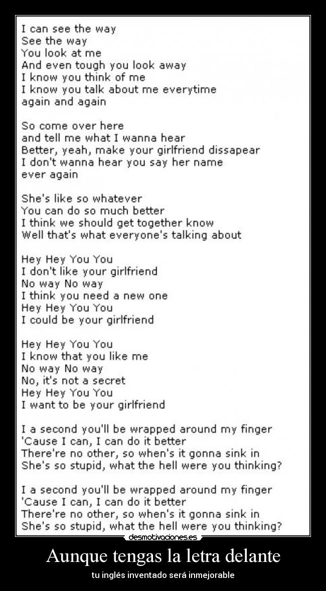 Aunque tengas la letra delante - tu inglés inventado será inmejorable