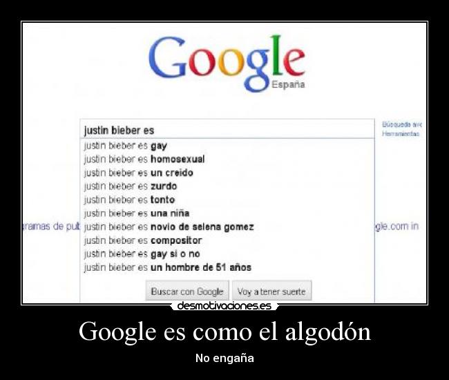 Google es como el algodón - No engaña