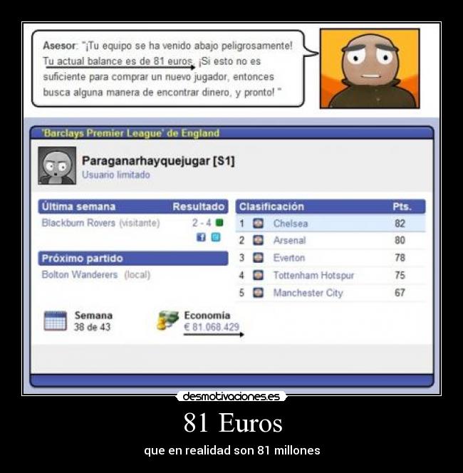 81 Euros - que en realidad son 81 millones