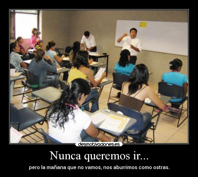 Nunca queremos ir... -