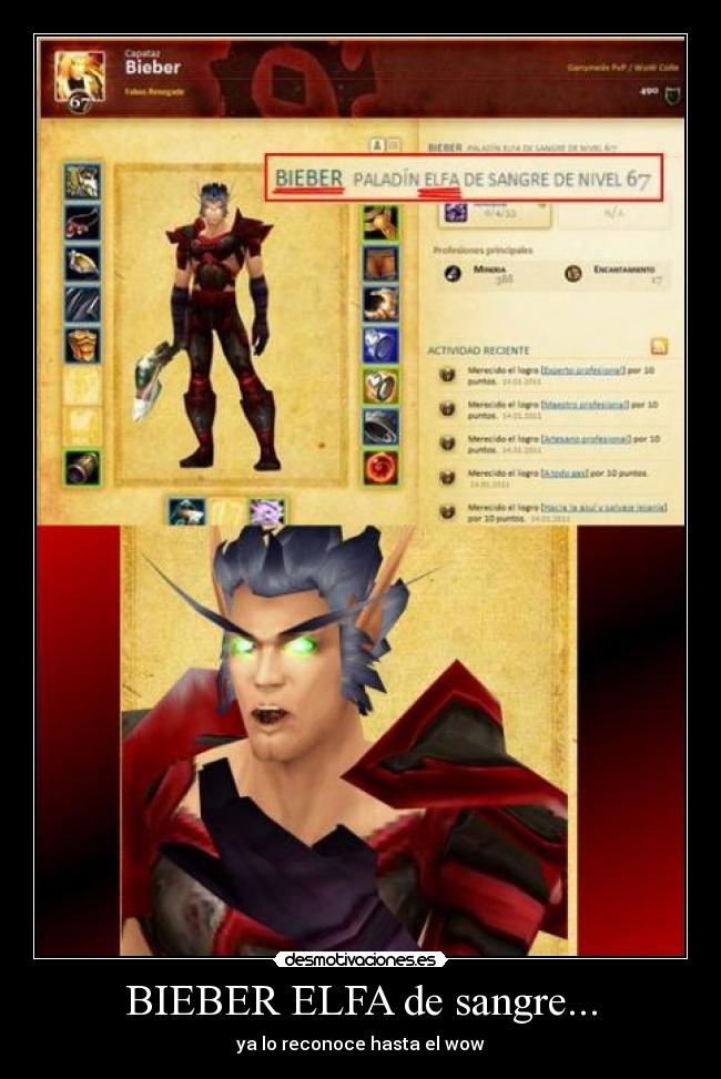 BIEBER ELFA de sangre... -