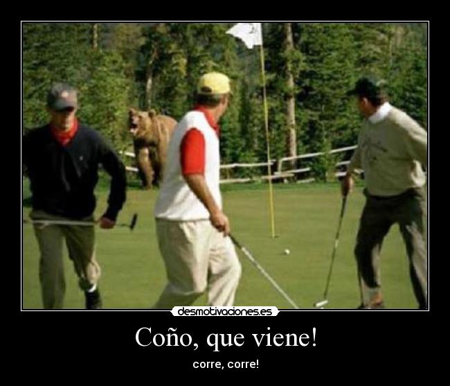Coño, que viene! - corre, corre!