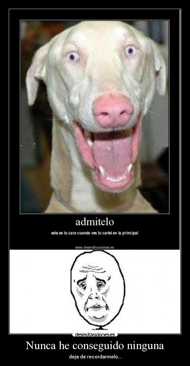 Nunca he conseguido ninguna - deja de recordarmelo...