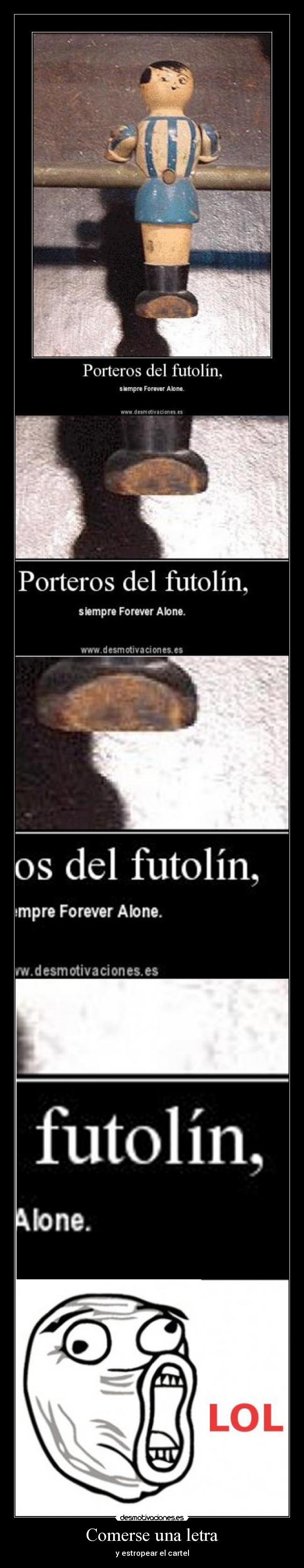 Comerse una letra - y estropear el cartel