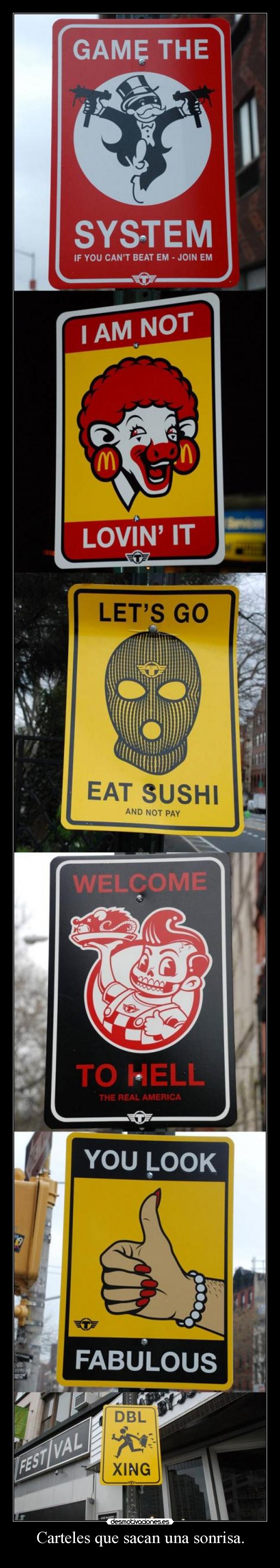 Carteles que sacan una sonrisa. -