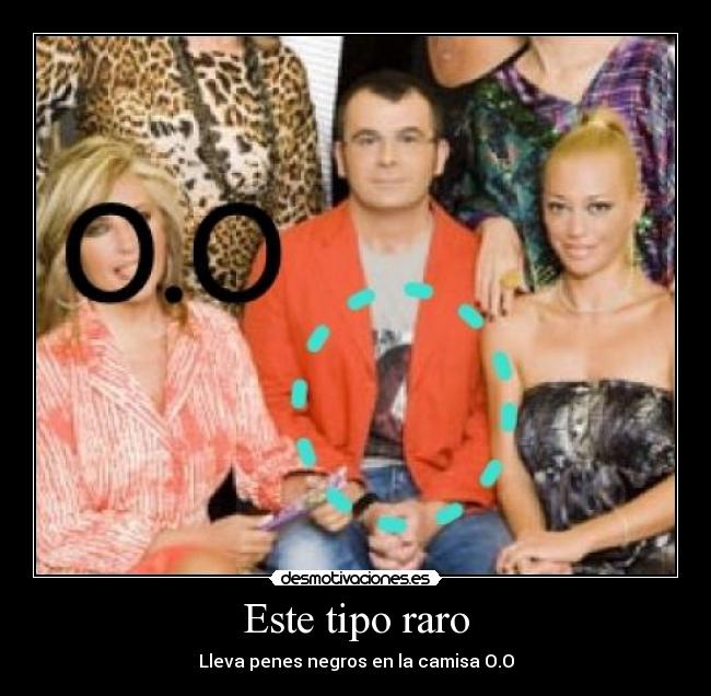Este tipo raro - Lleva penes negros en la camisa O.O