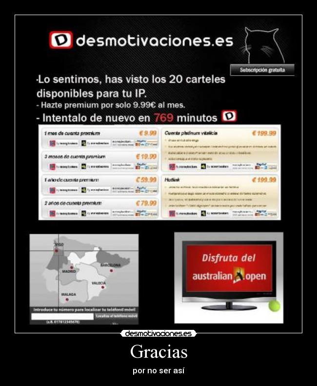 Gracias - por no ser así