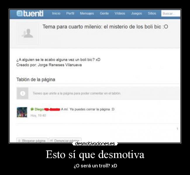 Esto sí que desmotiva - ¿O será un troll? xD