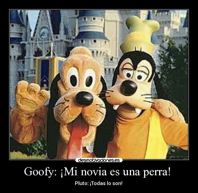 Goofy: ¡Mi novia es una perra! - Pluto: ¡Todas lo son!