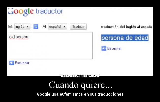 Cuando quiere... - Google usa eufemismos en sus traducciones