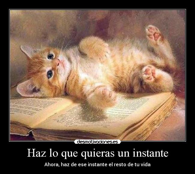 Haz lo que quieras un instante - Ahora, haz de ese instante el resto de tu vida
