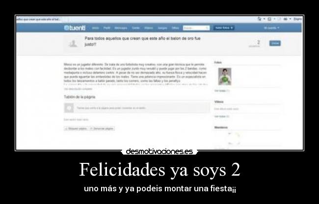Felicidades ya soys 2 - uno más y ya podeis montar una fiesta¡¡