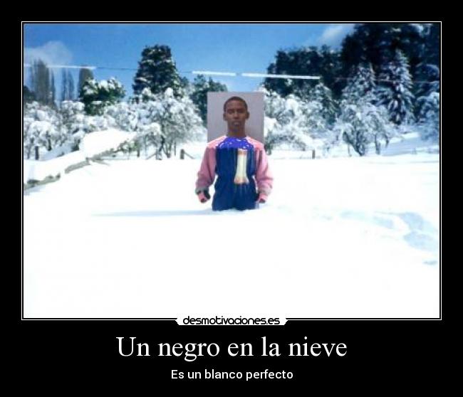 Un negro en la nieve - Es un blanco perfecto