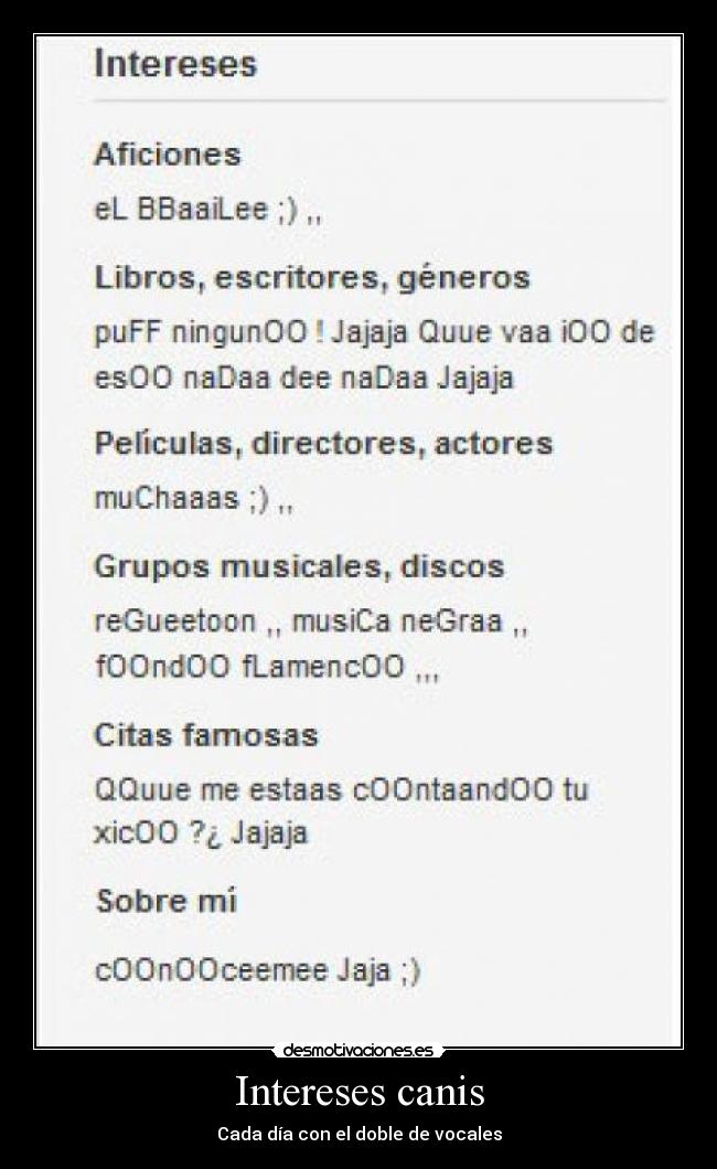 Intereses canis - Cada día con el doble de vocales