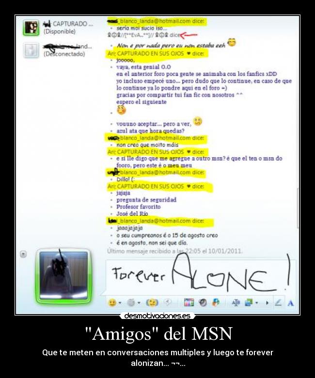 Amigos del MSN - Que te meten en conversaciones multiples y luego te forever alonizan... ¬¬...