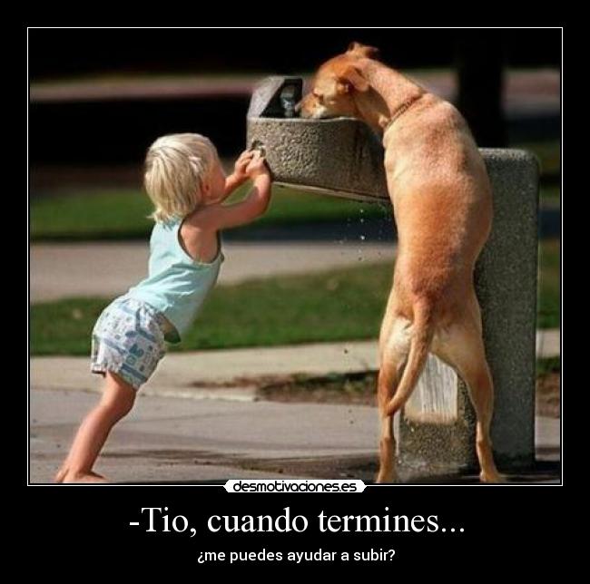 -Tio, cuando termines... - ¿me puedes ayudar a subir?