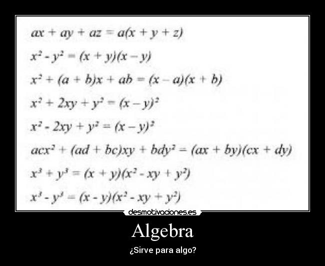 Algebra -