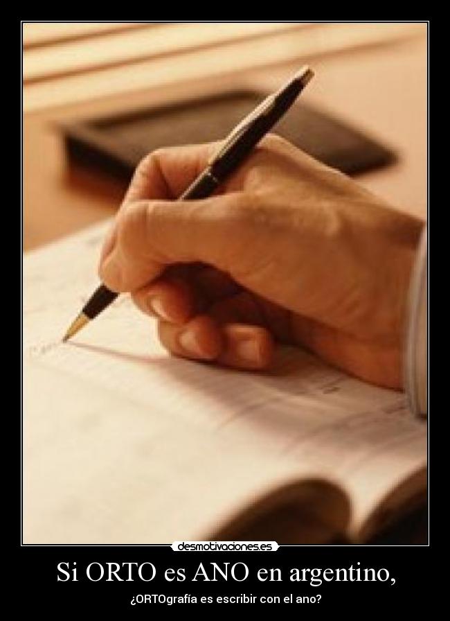 carteles orto argentino ortografia escribir con ano desmotivaciones