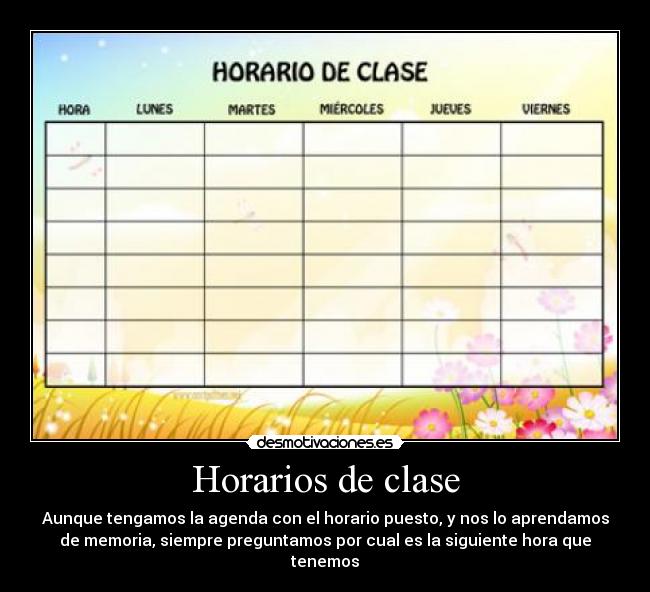 Horarios de clase - 