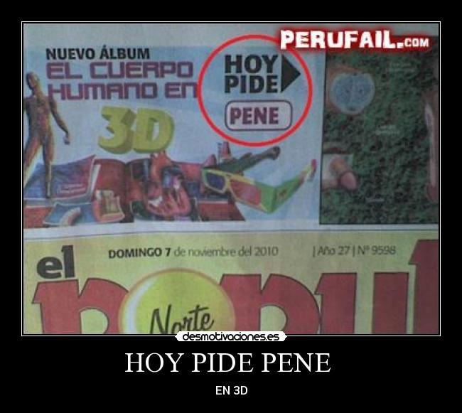 HOY PIDE PENE  - EN 3D