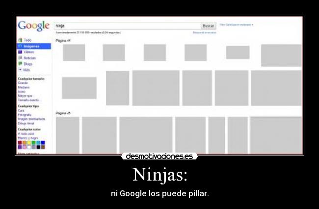 Ninjas: - ni Google los puede pillar.