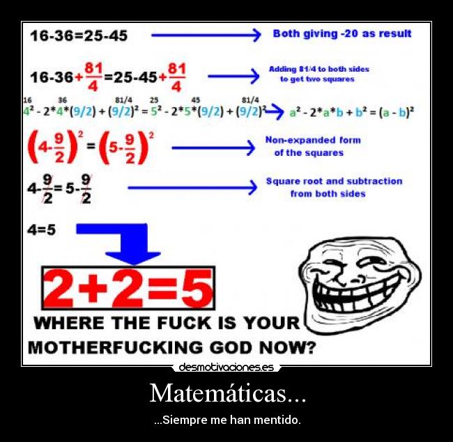 carteles matematicas desmotivaciones