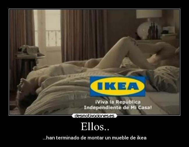 Ellos.. - ...han terminado de montar un mueble de ikea