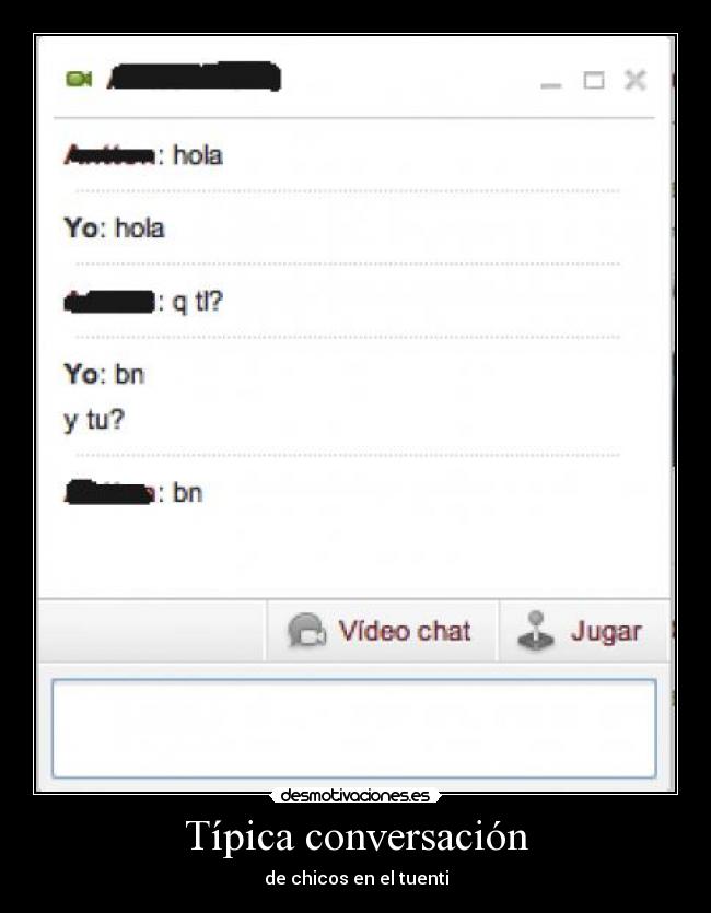 Típica conversación - de chicos en el tuenti