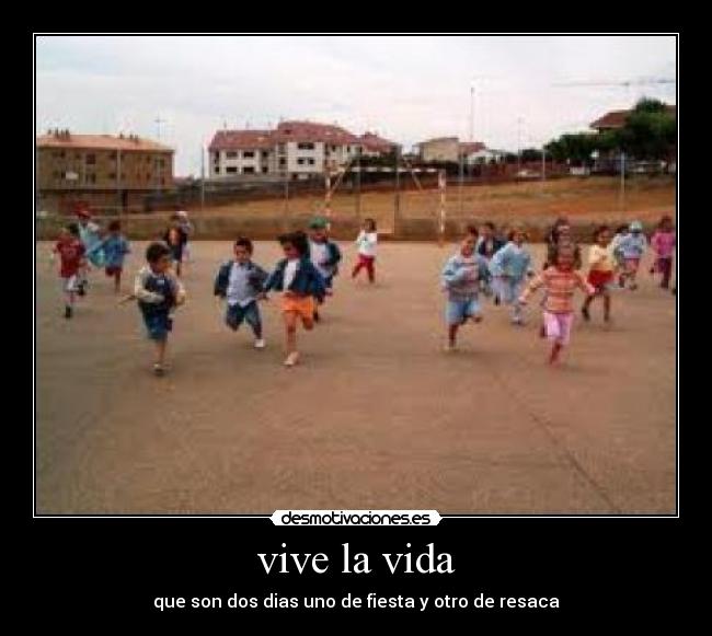 vive la vida - que son dos dias uno de fiesta y otro de resaca