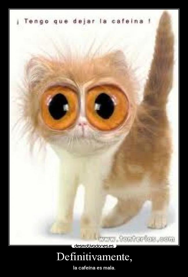 Definitivamente, - la cafeína es mala.