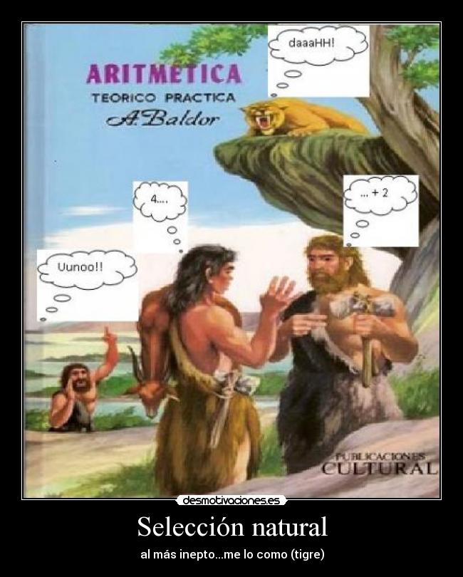 carteles matematicas prehistoria natural selecion desmotivaciones