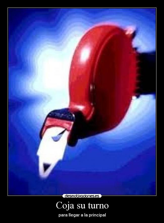 Coja su turno - para llegar a la principal