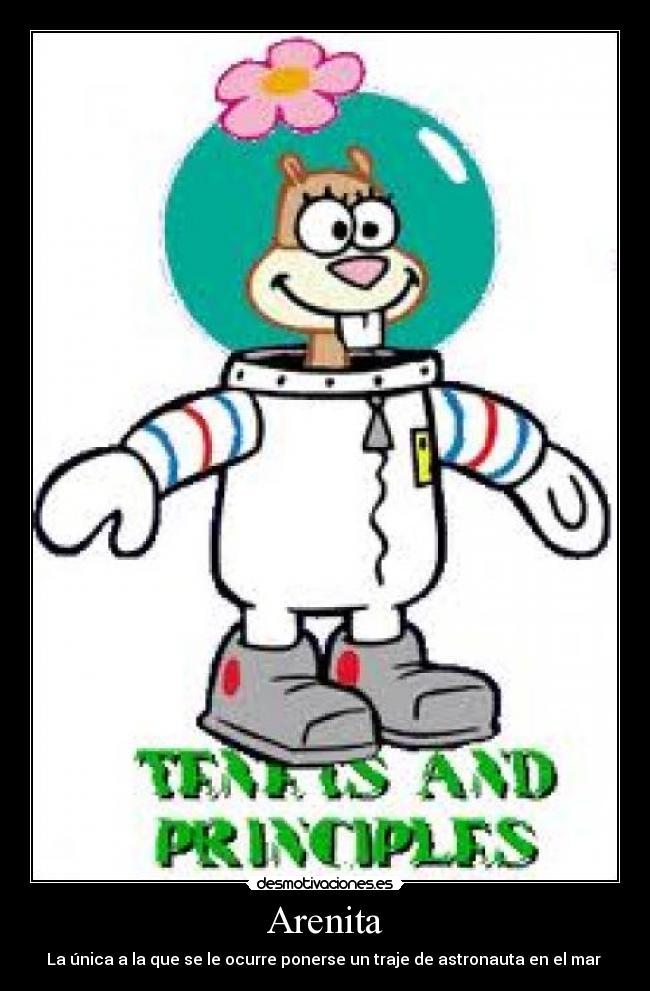 Arenita - La única a la que se le ocurre ponerse un traje de astronauta en el mar 