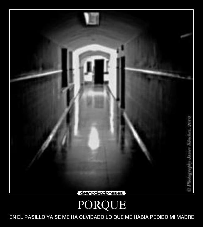 PORQUE - EN EL PASILLO YA SE ME HA OLVIDADO LO QUE ME HABIA PEDIDO MI MADRE