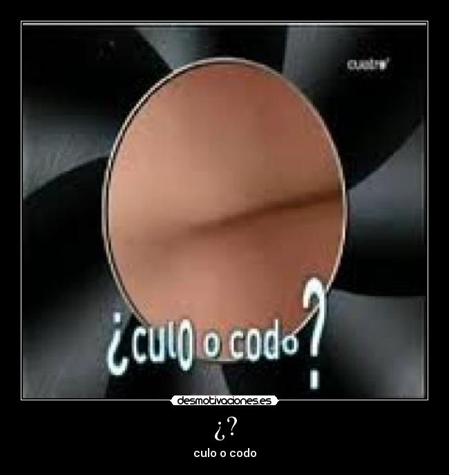 ¿? - culo o codo