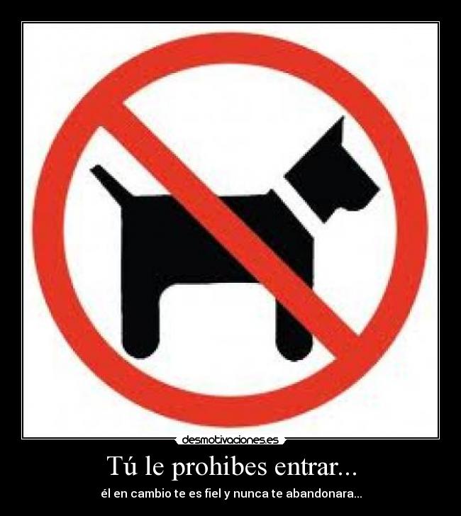 Tú le prohibes entrar... -