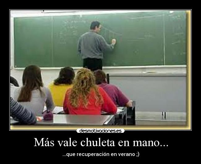 Más vale chuleta en mano... - ...que recuperación en verano ;)
