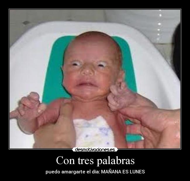 Con tres palabras - puedo amargarte el día: MAÑANA ES LUNES