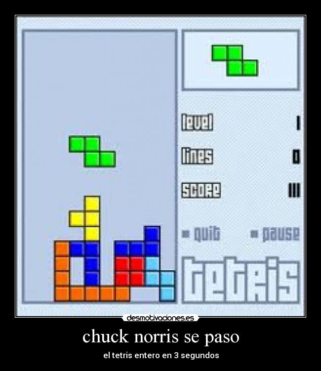 chuck norris se paso - el tetris entero en 3 segundos