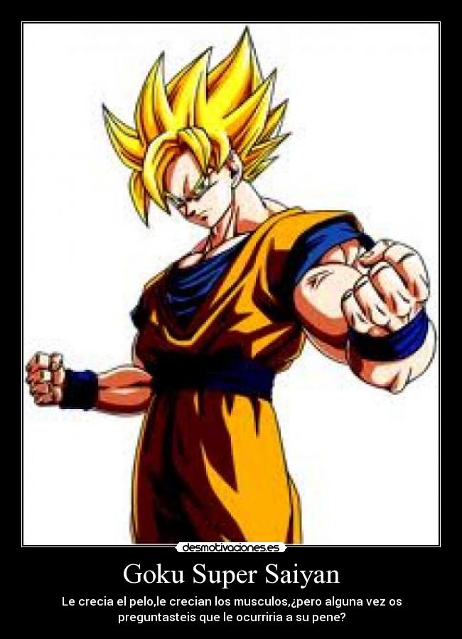 Goku Super Saiyan - Le crecia el pelo,le crecian los musculos,¿pero alguna vez os
preguntasteis que le ocurriria a su pene?