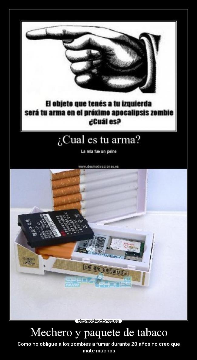 Mechero y paquete de tabaco -