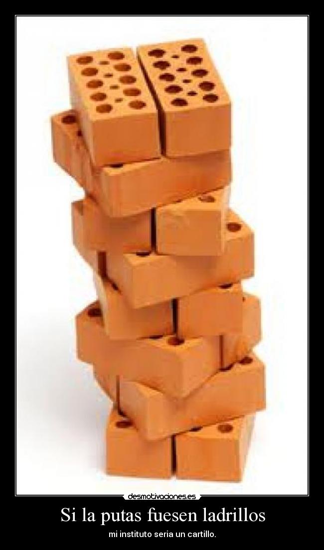 Si la putas fuesen ladrillos - mi instituto seria un cartillo.